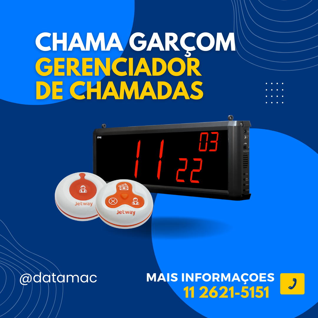 Imagem de Gerenciador de chamadas, chama garçom.