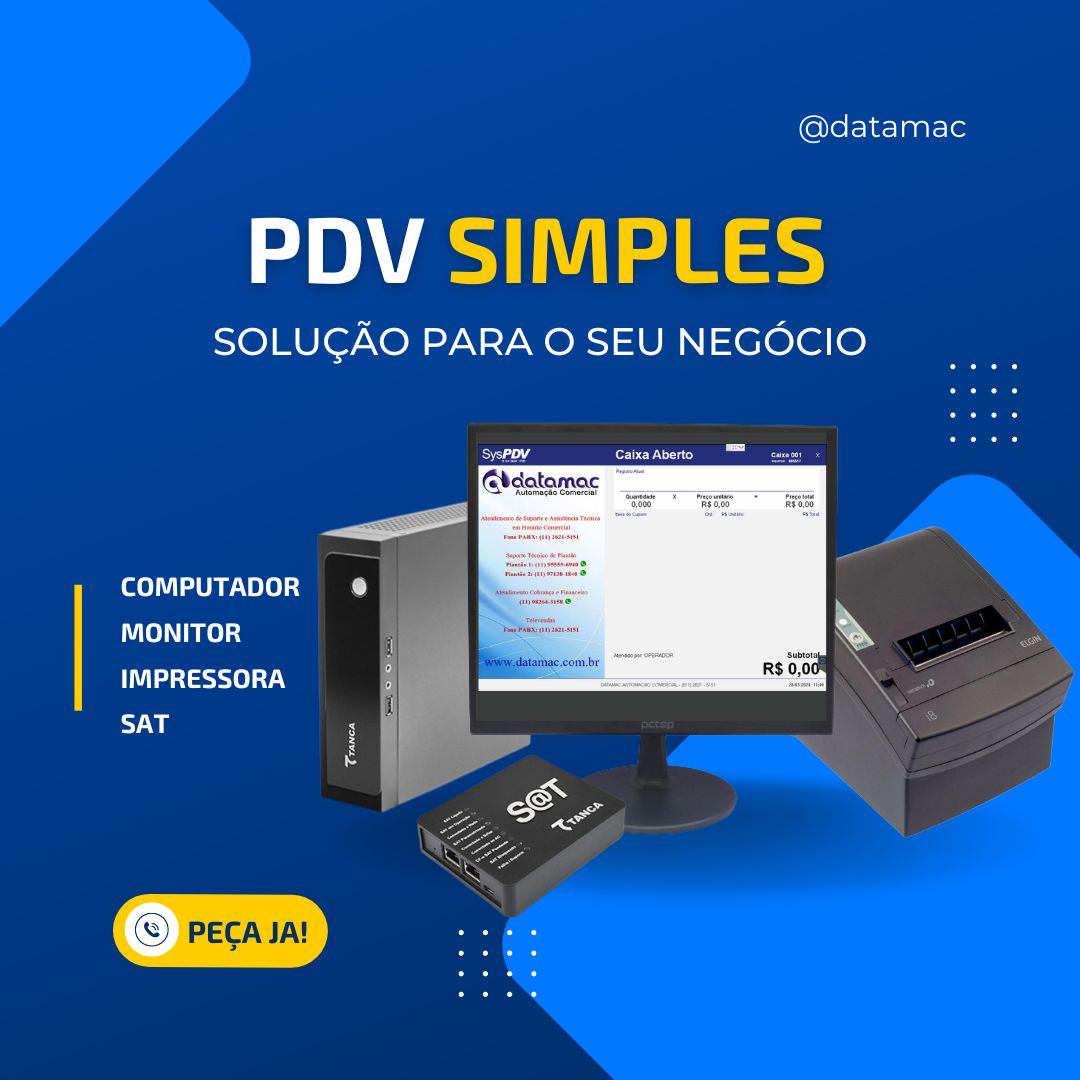Imagem de PDV Simples, que a empresa Datamac Automação Comercial oferece para o seu négocio.